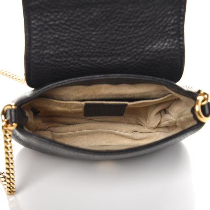 Gucci Pebbled Calfskin Small 1973 Chain Shoulder Bag Black 5 of 7