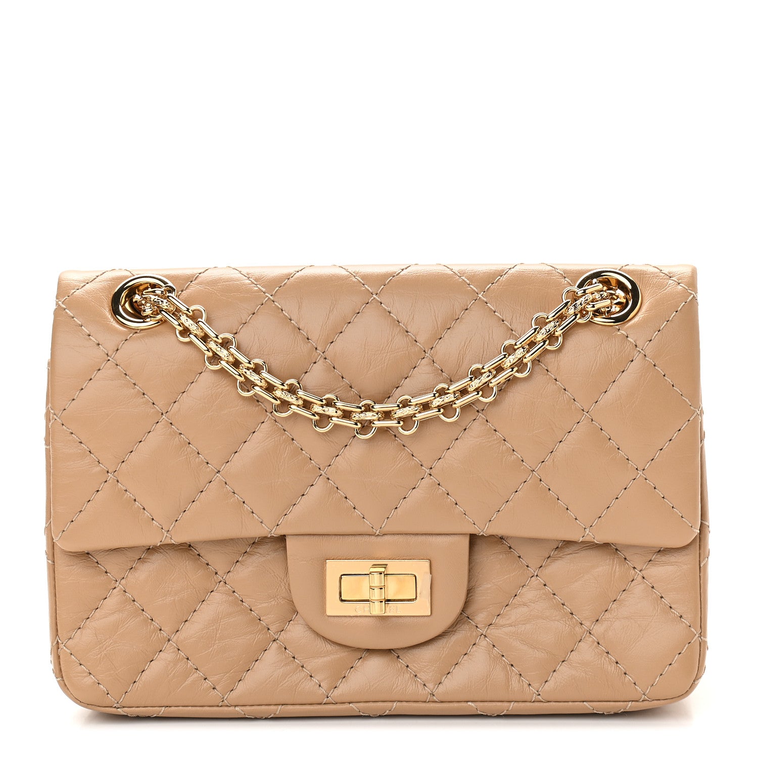 Chanel Aged Calfskin Quilted 2.55 Reissue Mini Flap Beige 1 of 9