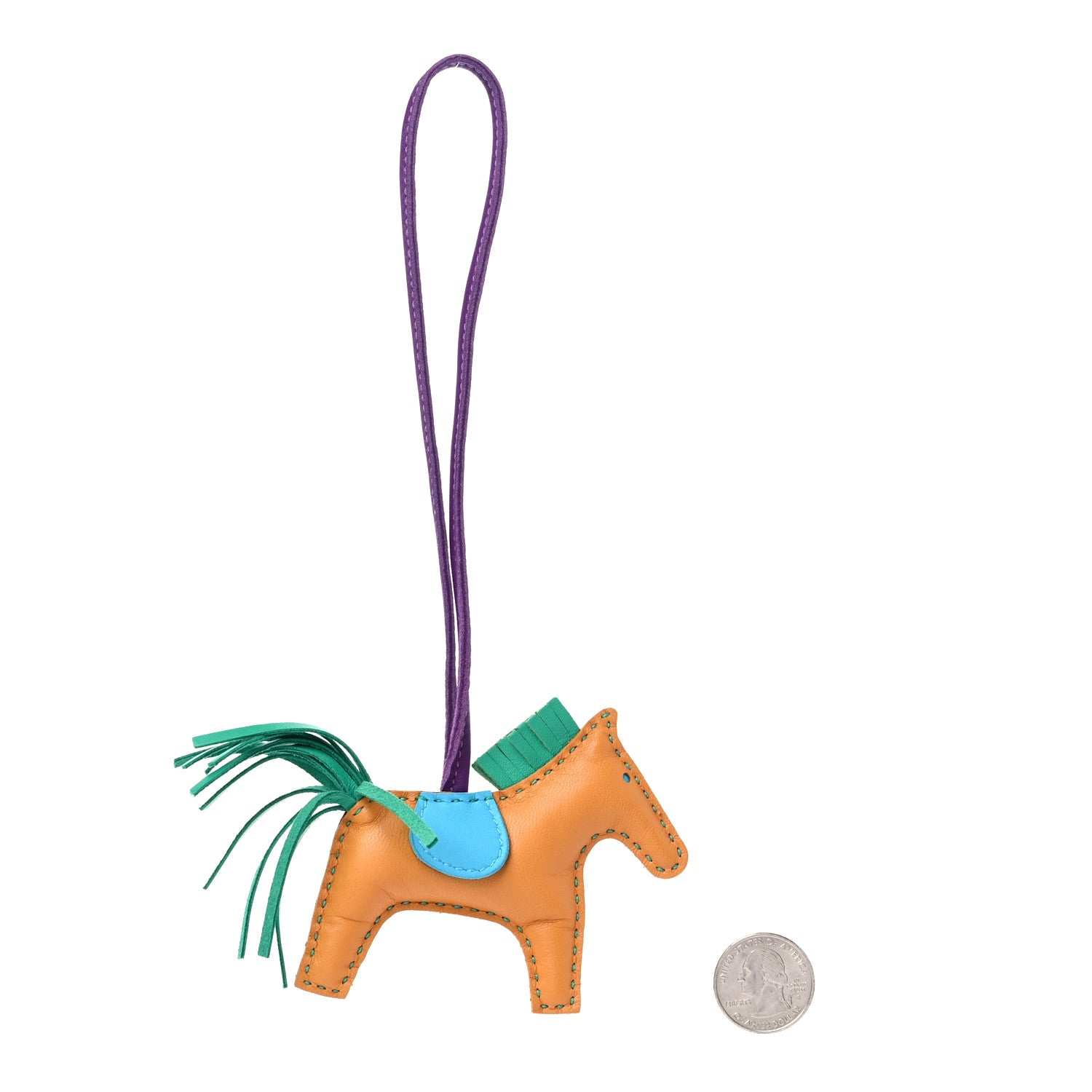 Hermes Milo Lambskin Grigri Rodeo Horse Bag Charm PM Multicolor 2 of 4