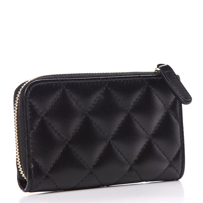 Chanel Lambskin Quilted Key Holder Case Black 3 of 8