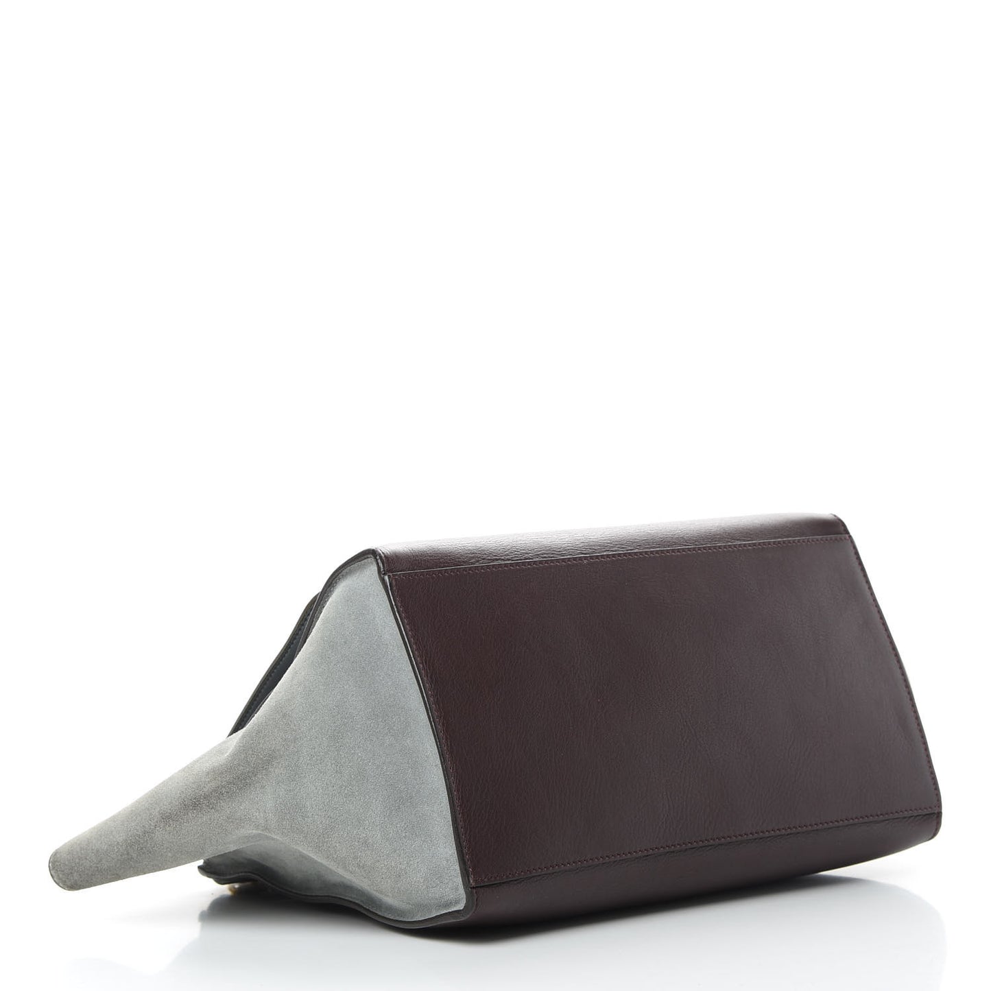 Smooth Calfskin Suede Medium Tri-Color Trapeze Dark Grey