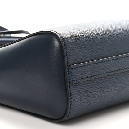 Prada Saffiano Soft Calfskin Small Zippered Tote Baltico 8 of 9