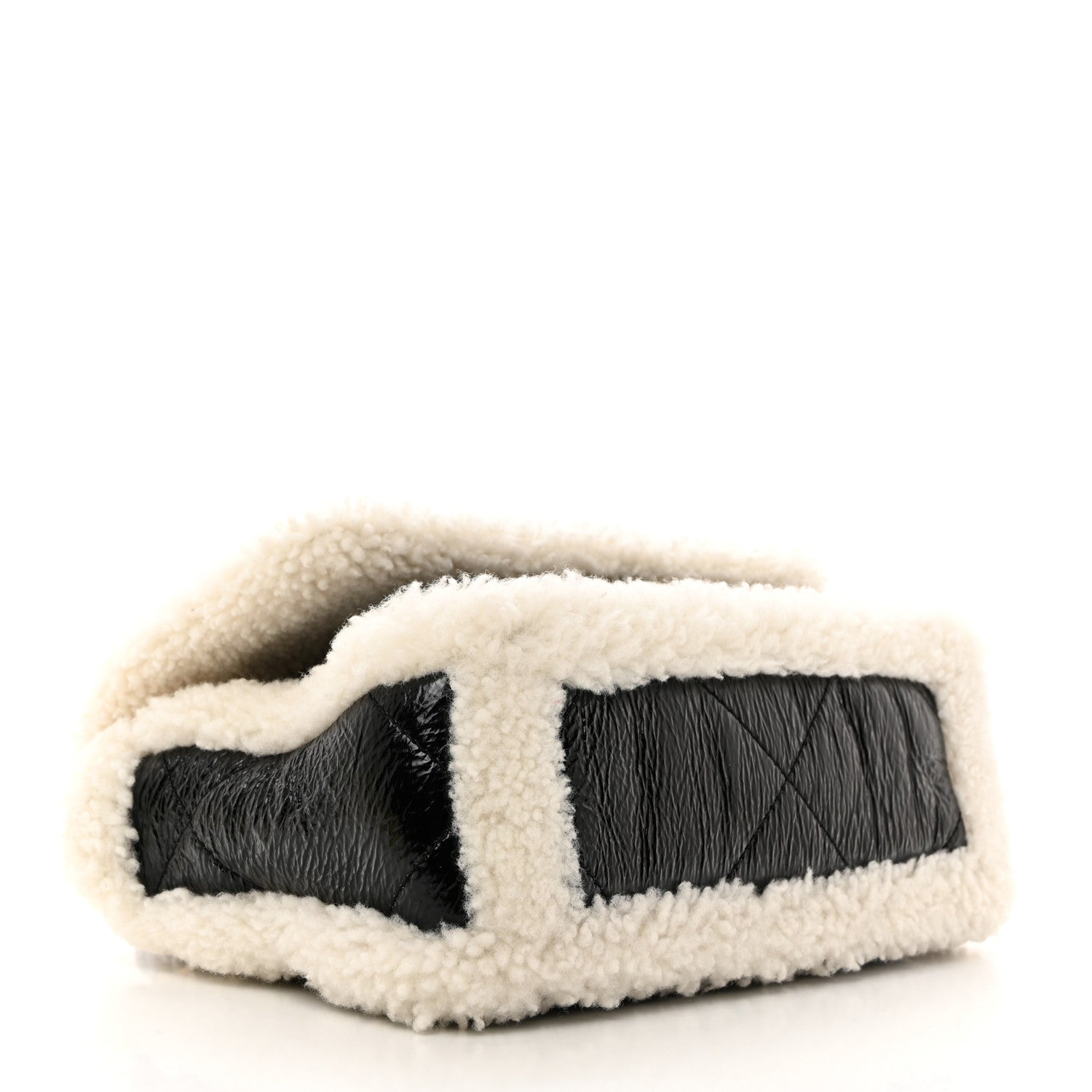 Chanel Crumpled Calfskin Shearling Sheepskin Quilted Medium Chanel 19 Flap Black 4 of 10