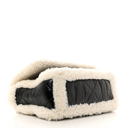 Chanel Crumpled Calfskin Shearling Sheepskin Quilted Medium Chanel 19 Flap Black 4 of 10
