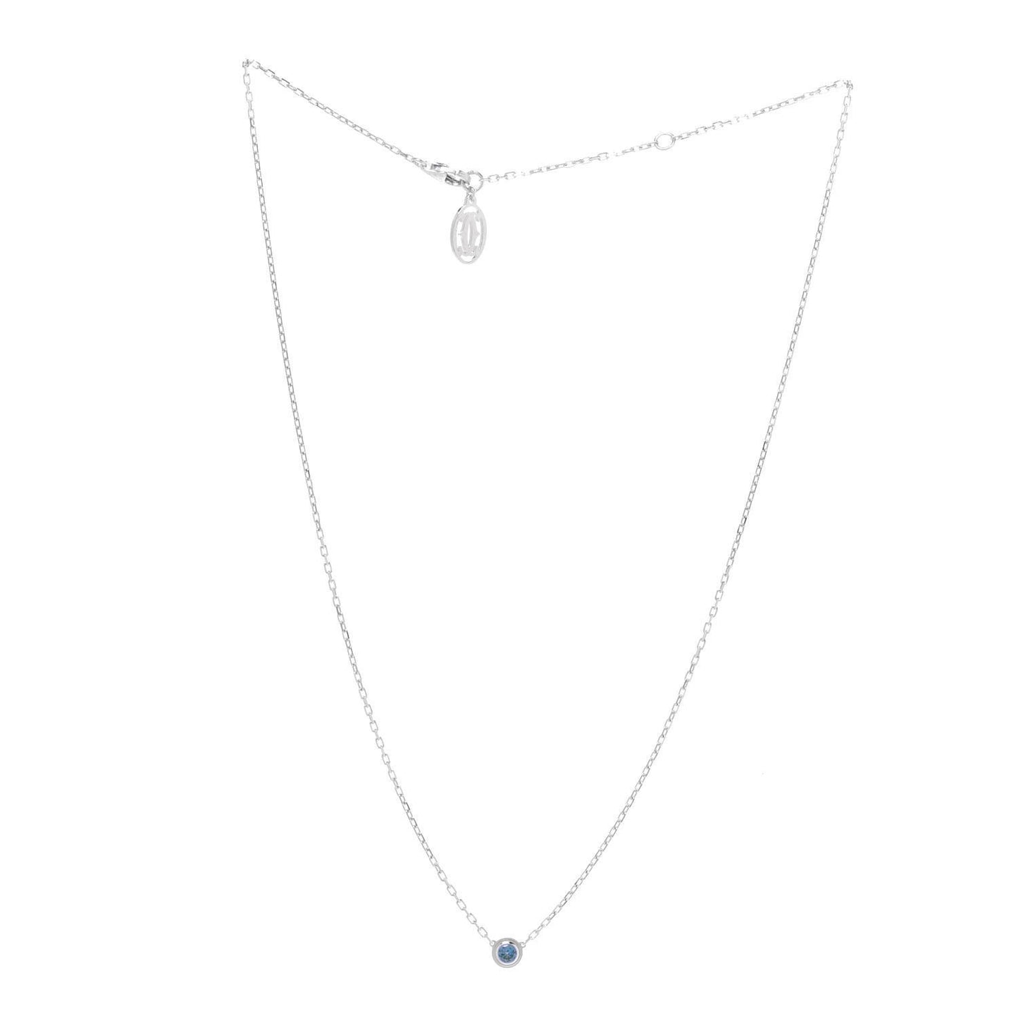 18K White Gold Sapphire Saphirs Legers de Cartier Pendant Necklace