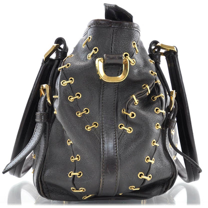 Burberry Leather Metal Stitch Lowry Brown 4 of 11