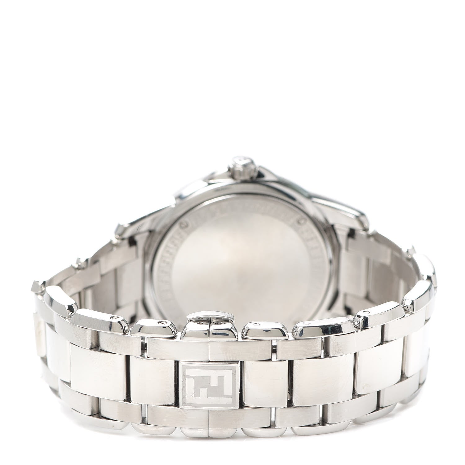 Fendi Stainless Steel Diamond 38mm Round Momento Quartz Watch 3 of 6