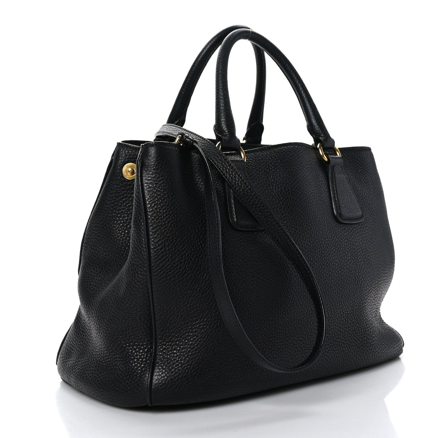Prada Vitello Daino Tote Black 2 of 10