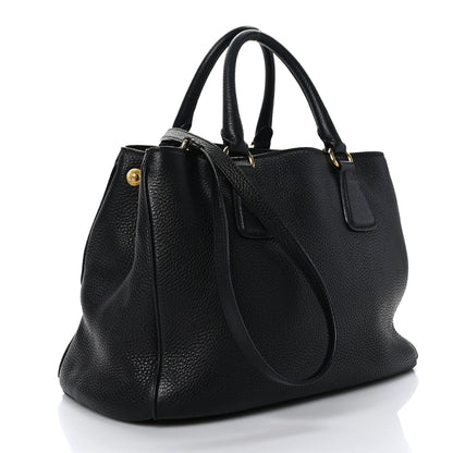 Prada Vitello Daino Tote Black 2 of 10