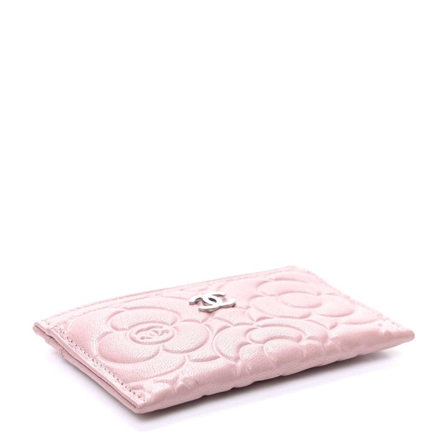 Chanel Goatskin Camellia Embossed Card Holder Light Pink 4 of 7