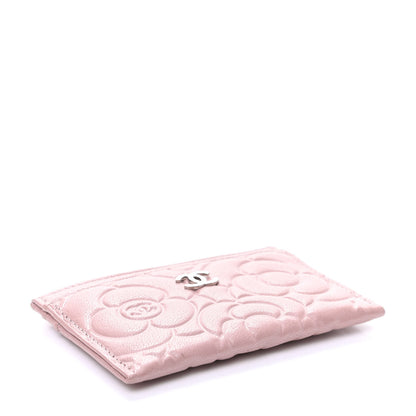 Chanel Goatskin Camellia Embossed Card Holder Light Pink 4 of 7