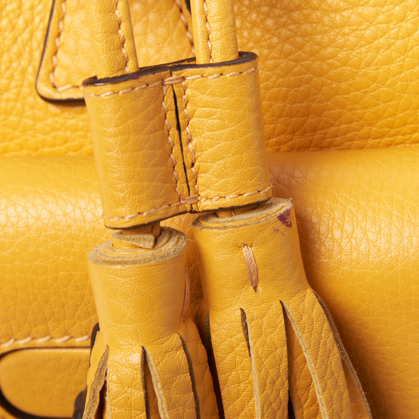 Calfskin Bamboo Small Backpack Yellow