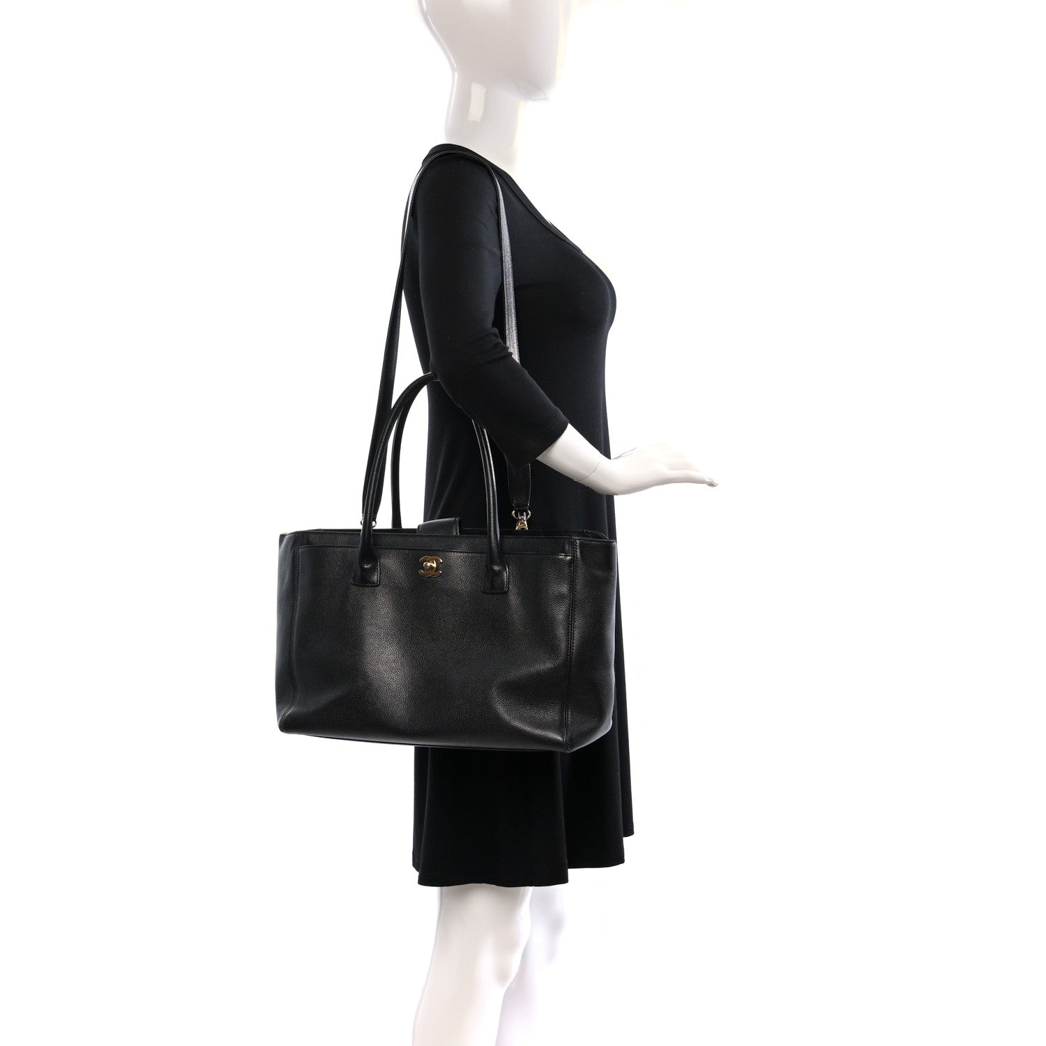 Chanel Calfskin Cerf Executive Shopper Tote Black 2 of 10