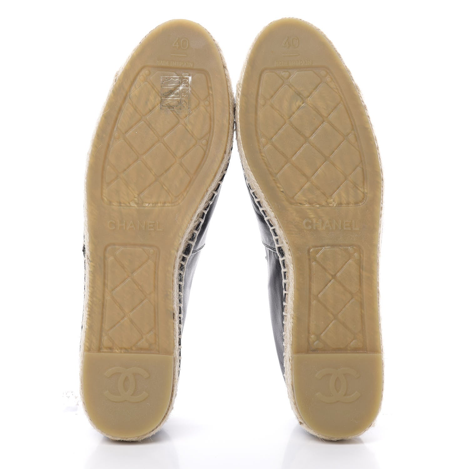 Chanel Lambskin CC Espadrilles 40 Black 5 of 10