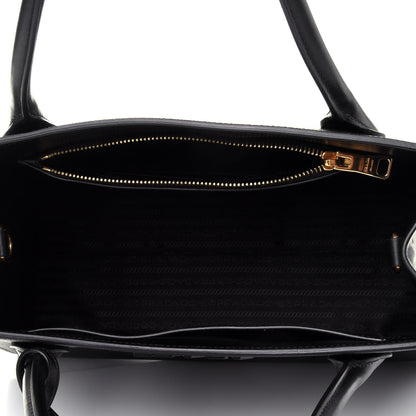Prada Saffiano Cuir Calfskin Medium Monochrome Top Handle Tote Black 4 of 4