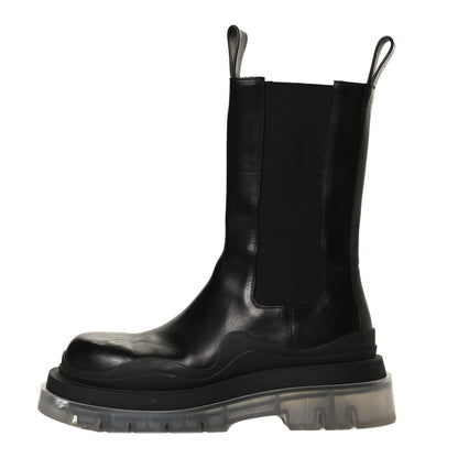 Bottega Veneta Calfskin The Tire Chelsea Boots 39 Black Transparent 1 of 14