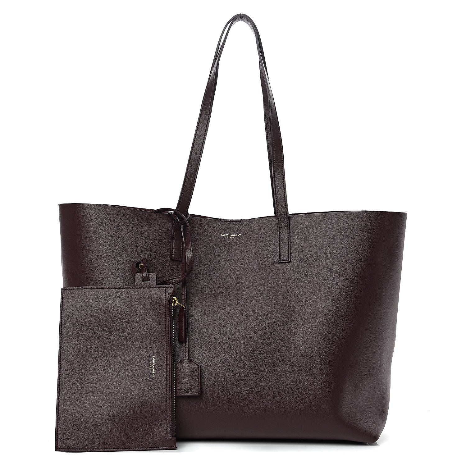 Saint Laurent Calfskin Large Shopping Tote Bordeaux 1 of 9