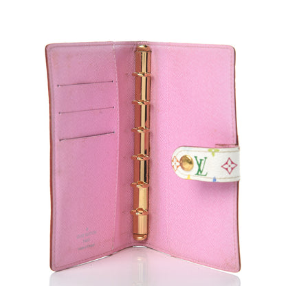Louis Vuitton Monogram Multicolor Small Ring Agenda Cover White Litchi 5 of 9