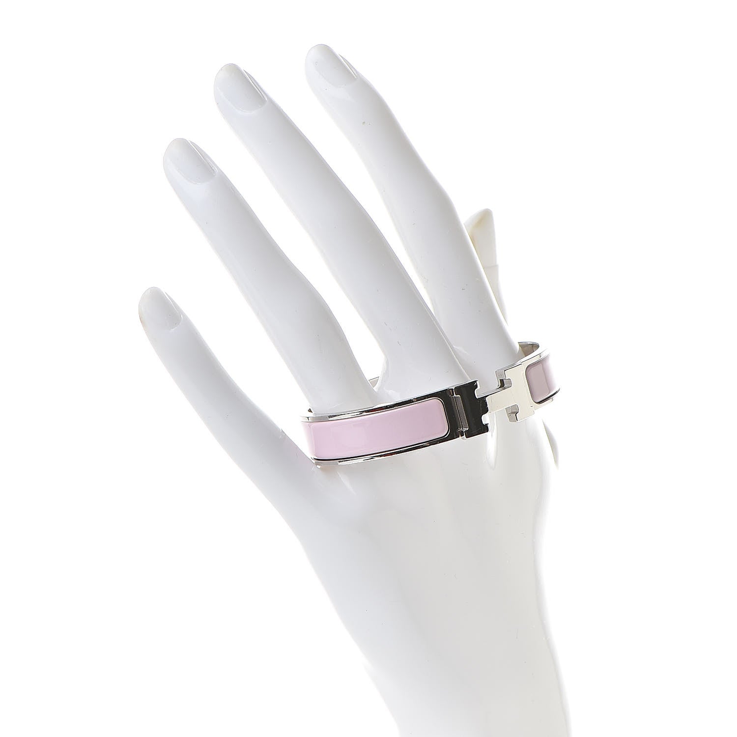 Hermes Enamel Narrow Clic Clac H Bracelet PM Rose Dragee 2 of 5