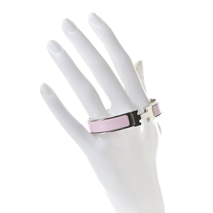 Hermes Enamel Narrow Clic Clac H Bracelet PM Rose Dragee 2 of 5