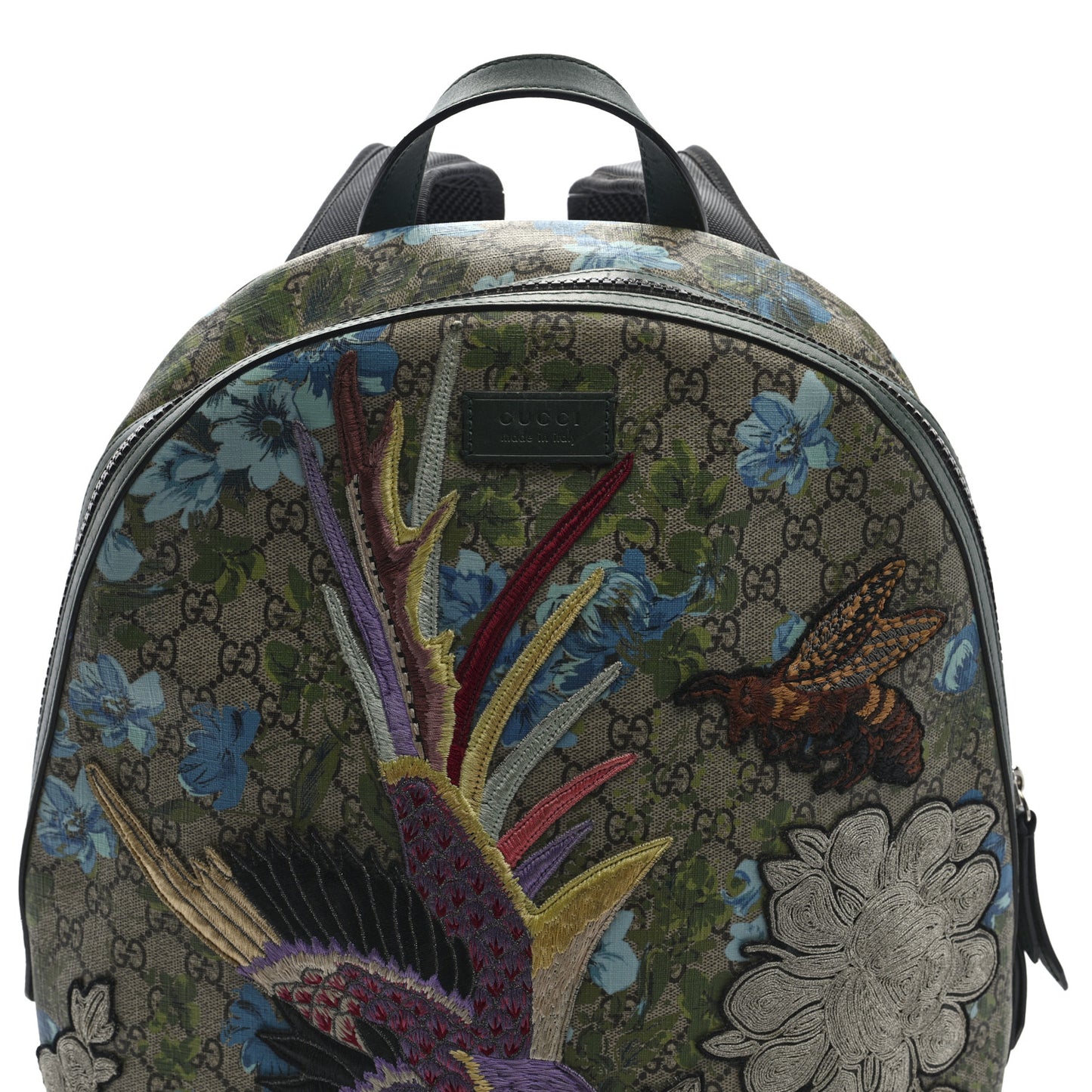 GG Supreme Monogram Blooms Bird Embroidered Dome Backpack