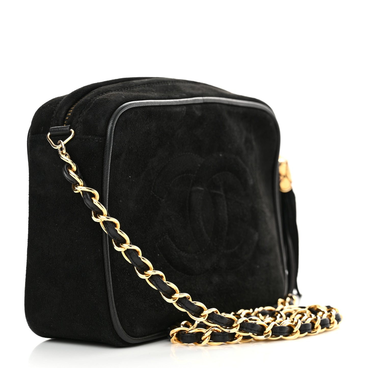 Suede CC Tassel Camera Case Black