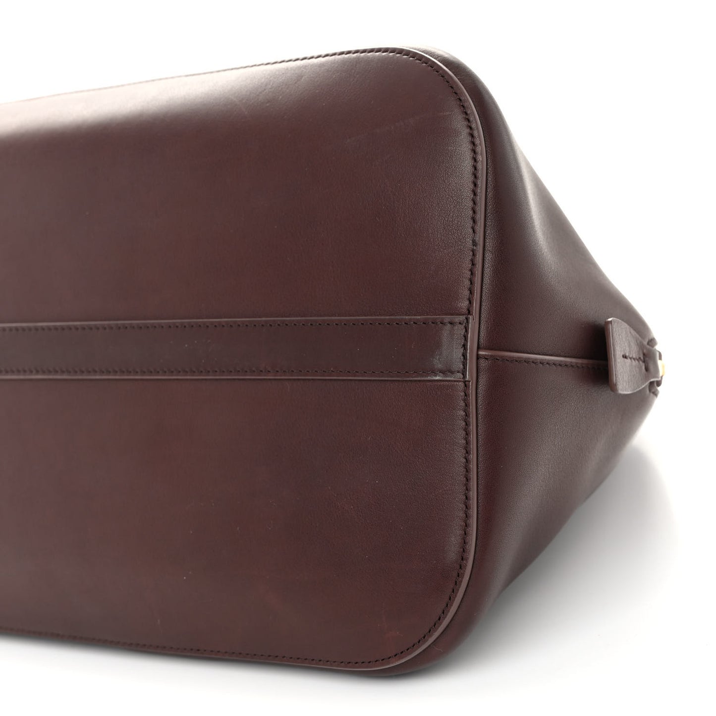 Polished Saddle Calfskin Large Devon Bag Burgundy