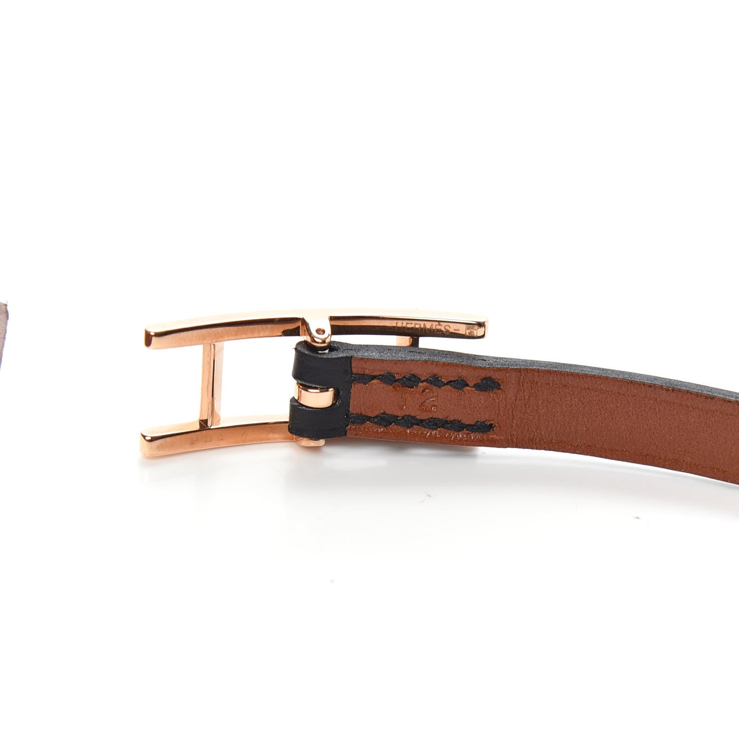 Hermes Chamonix Behapi Double Tour Bracelet T2 Black Gold 5 of 6