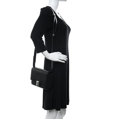 Givenchy Calfskin 4G Embossed Medium Shoulder Bag Black 2 of 10