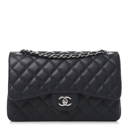 Chanel Caviar Quilted Jumbo Double Flap Navy Blue 1 of 10