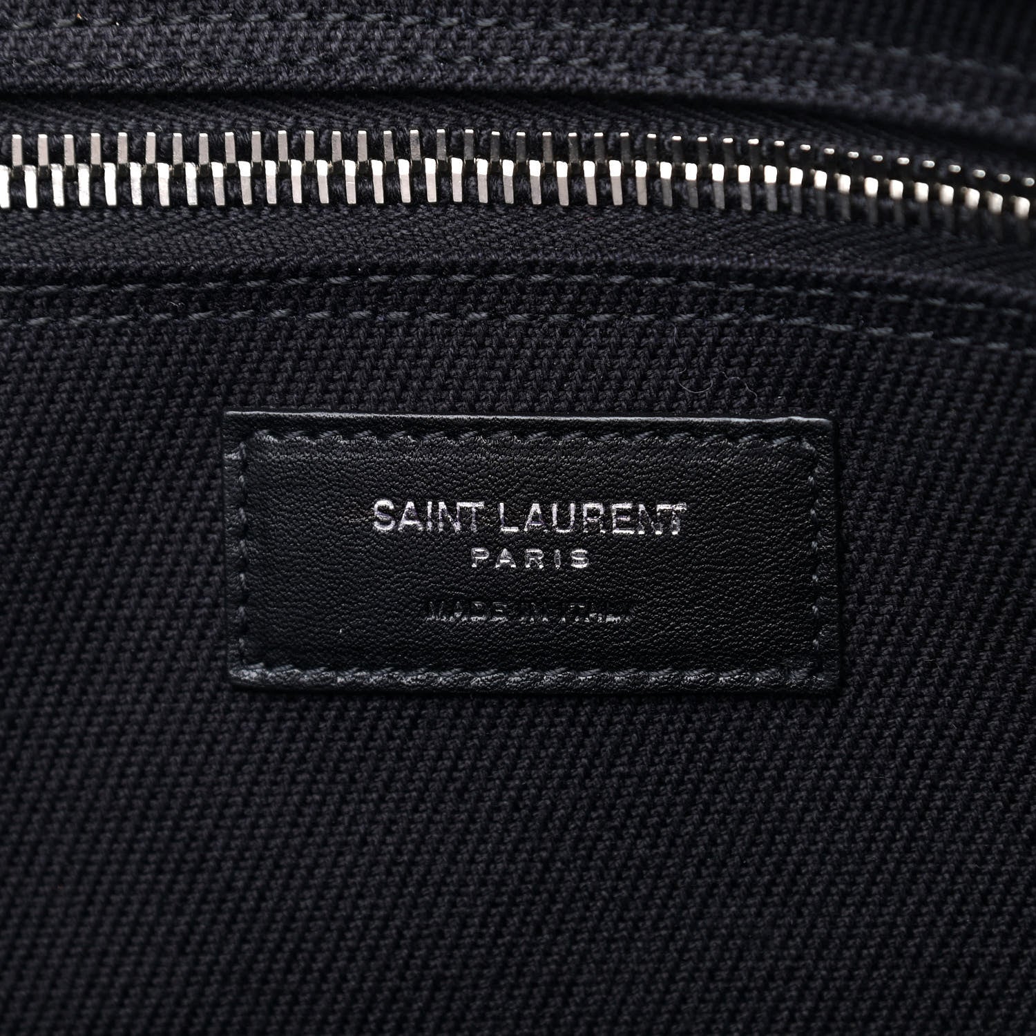 Saint Laurent Linen Calfskin Rive Gauche Tote Black 6 of 9