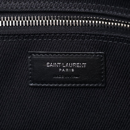 Saint Laurent Linen Calfskin Rive Gauche Tote Black 6 of 9
