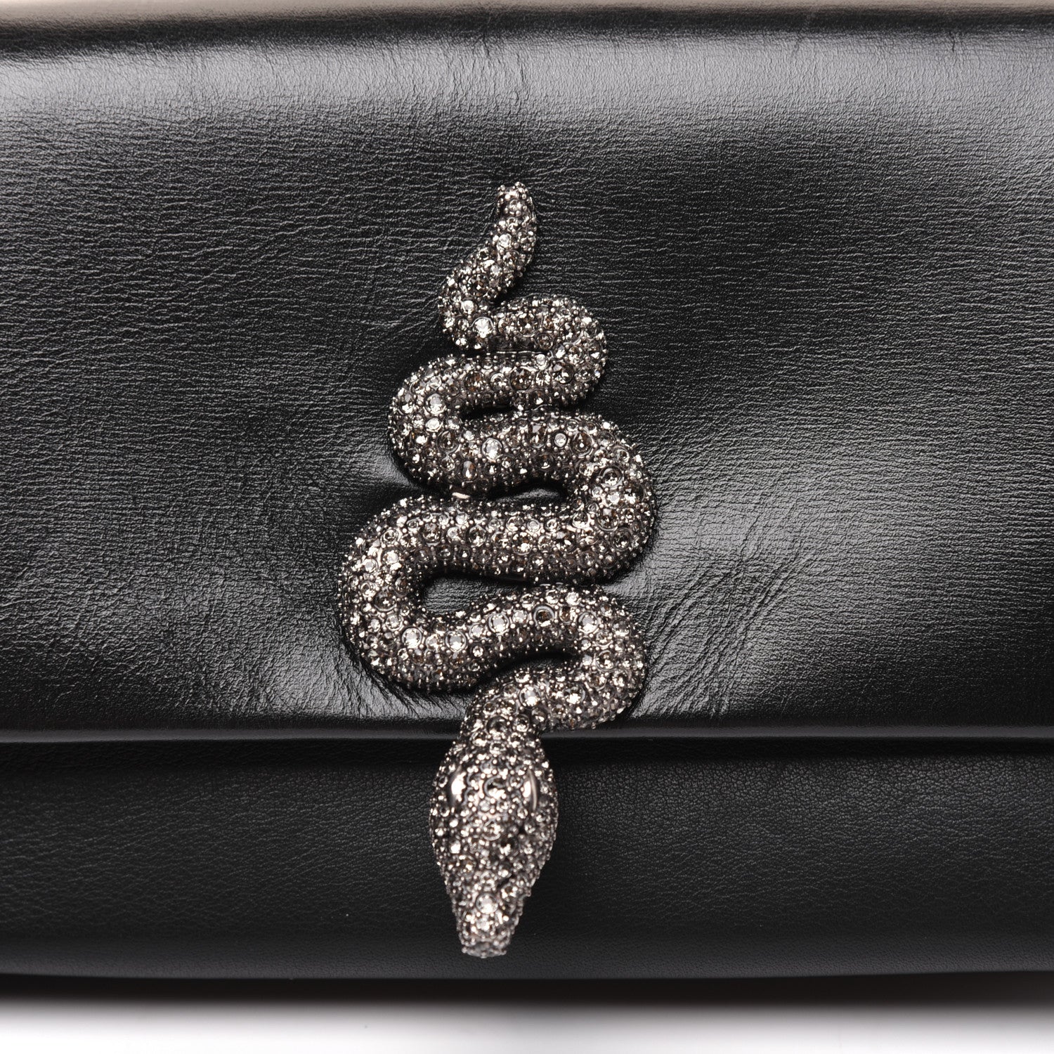 Valentino Garavani Calfskin Crystal Encrusted Snake Maison Small Crossbody Black 19 of 22