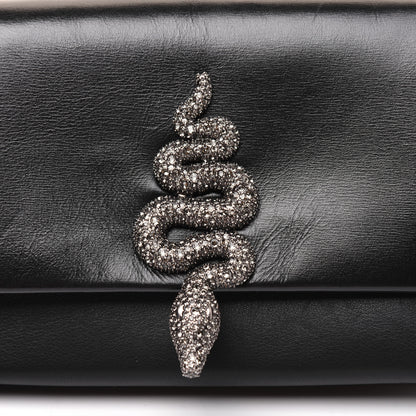Valentino Garavani Calfskin Crystal Encrusted Snake Maison Small Crossbody Black 19 of 22
