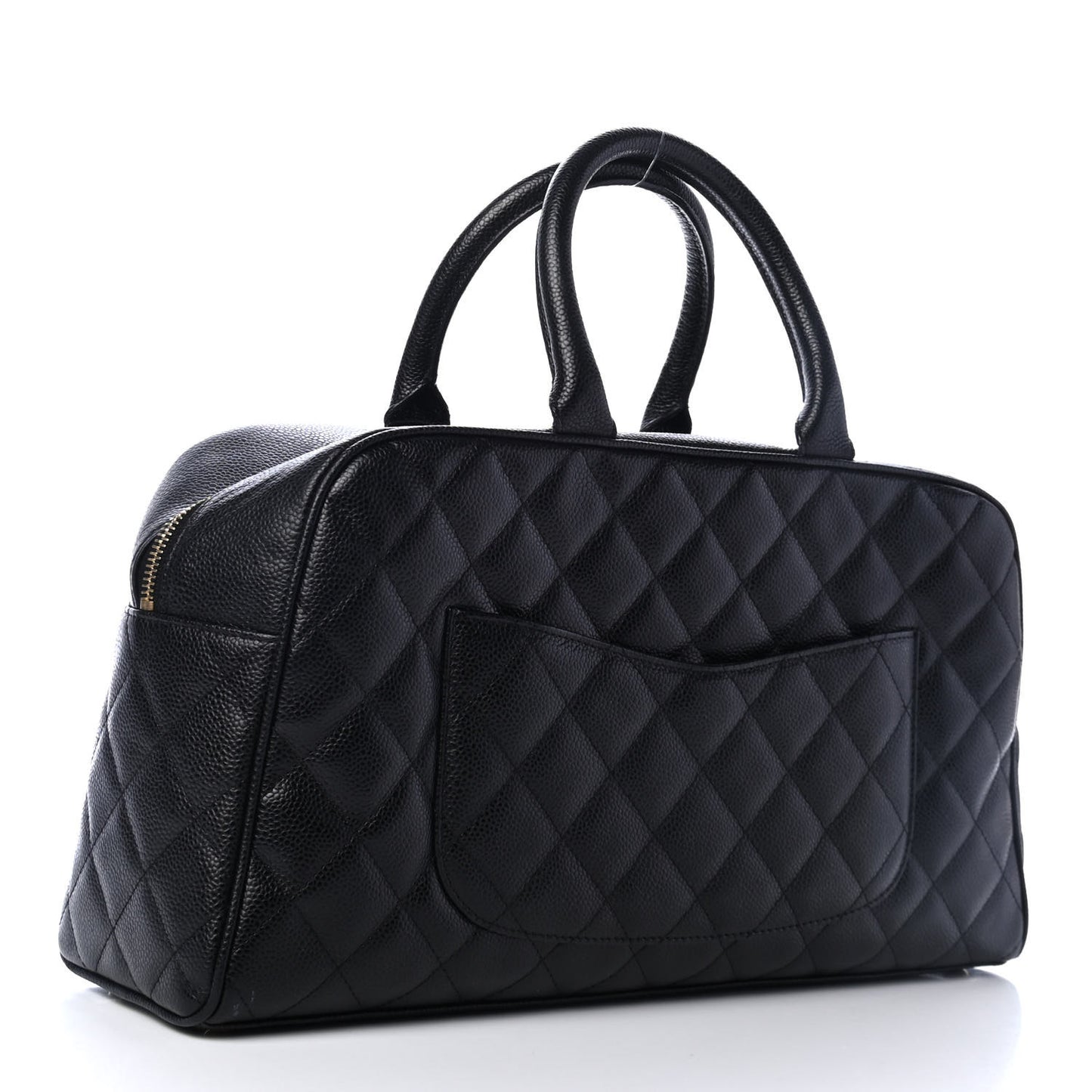 Caviar Quilted Large Bowler Black