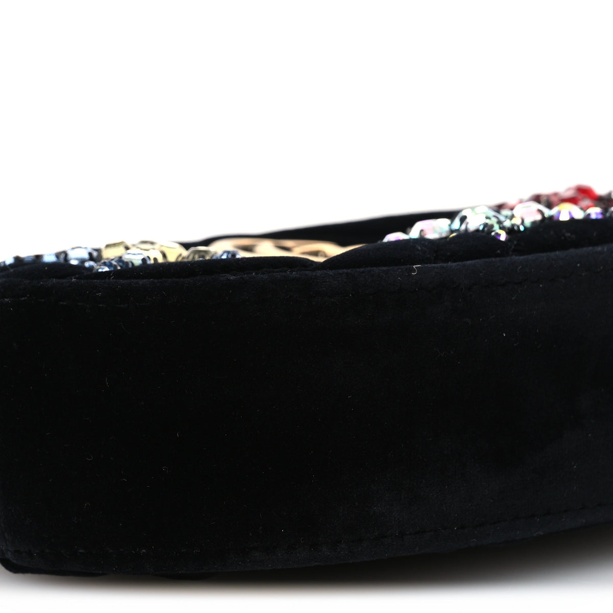 Gucci Velvet Matelasse Crystal Star GG Marmont Belt Bag 75  display picture 1
