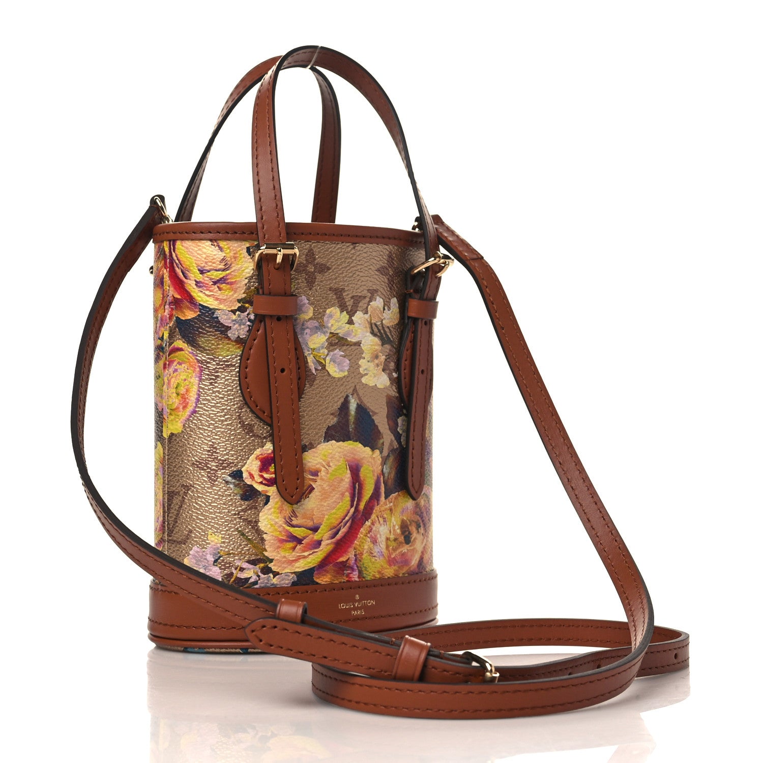 Louis Vuitton Metallic Monogram LV Garden Nano Bucket Bag Gold 4 of 10