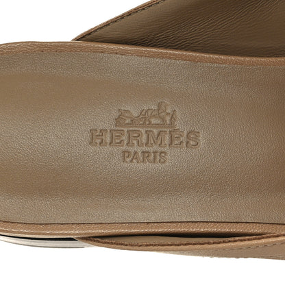 Hermes Goatskin Groupie Mules 39 Beige Argile 8 of 9