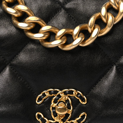 Chanel Goatskin Quilted Large Chanel 19 Flap Black 8 of 10