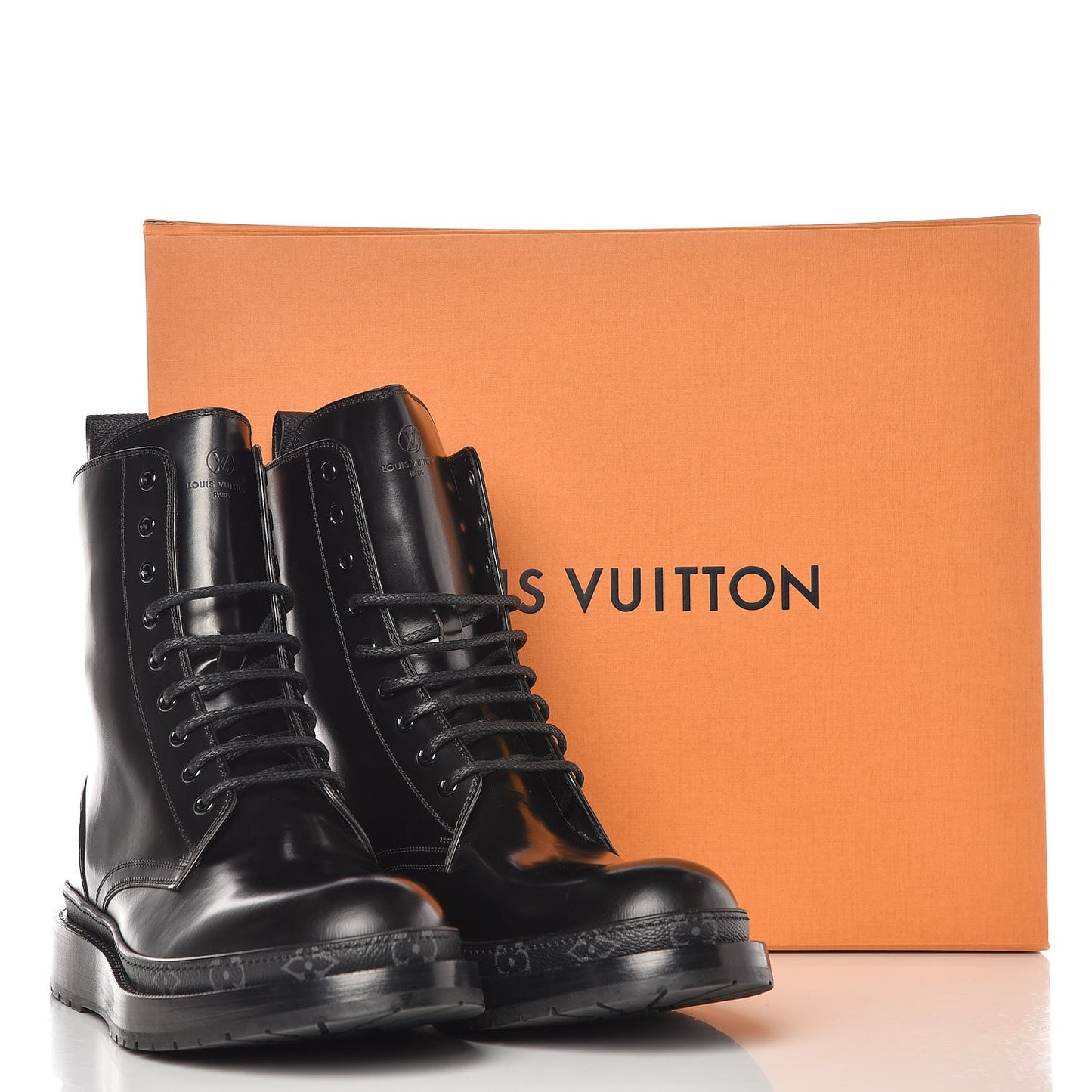 Calfskin Monogram Eclipse Ice Ankle Boots 9 Black