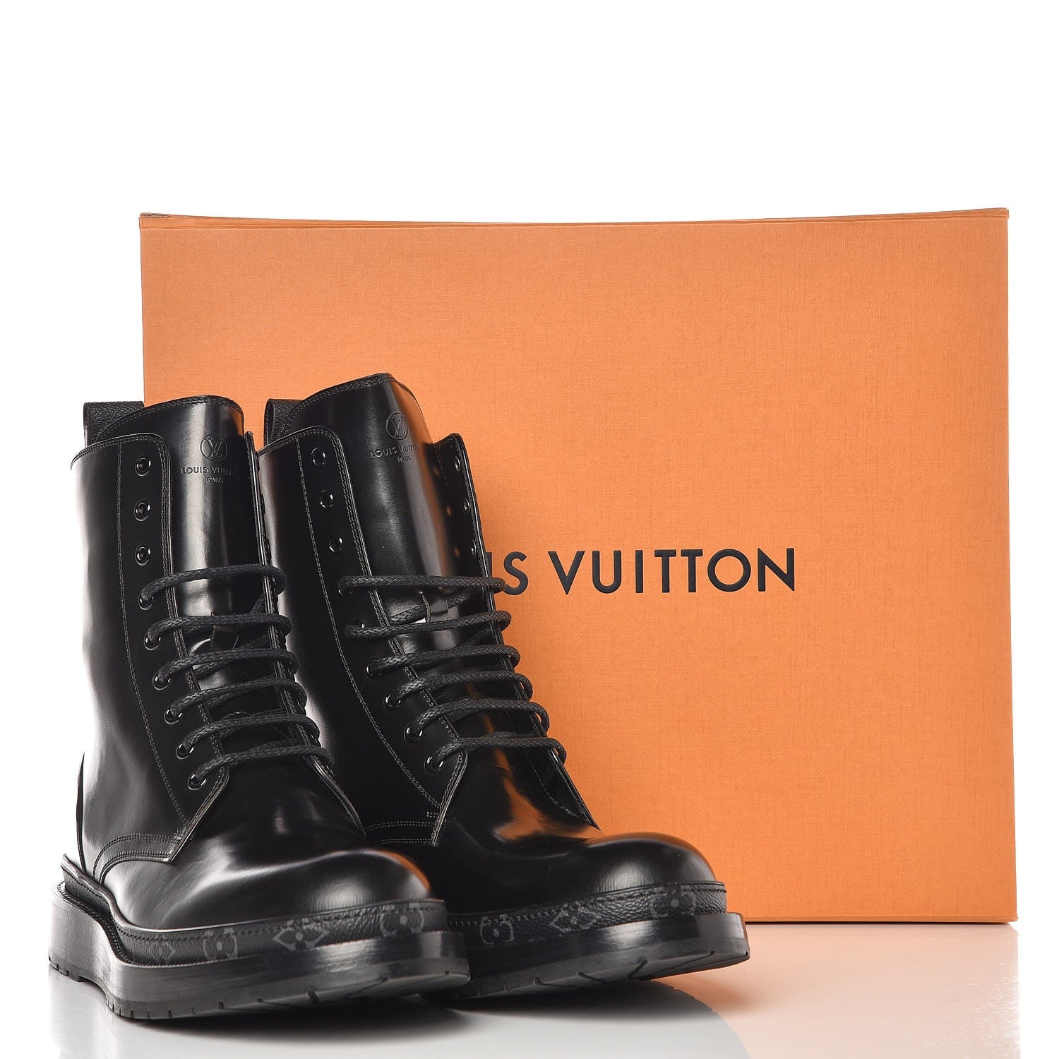 Louis Vuitton Calfskin Monogram Eclipse Ice Ankle Boots 9 Black 10 of 10