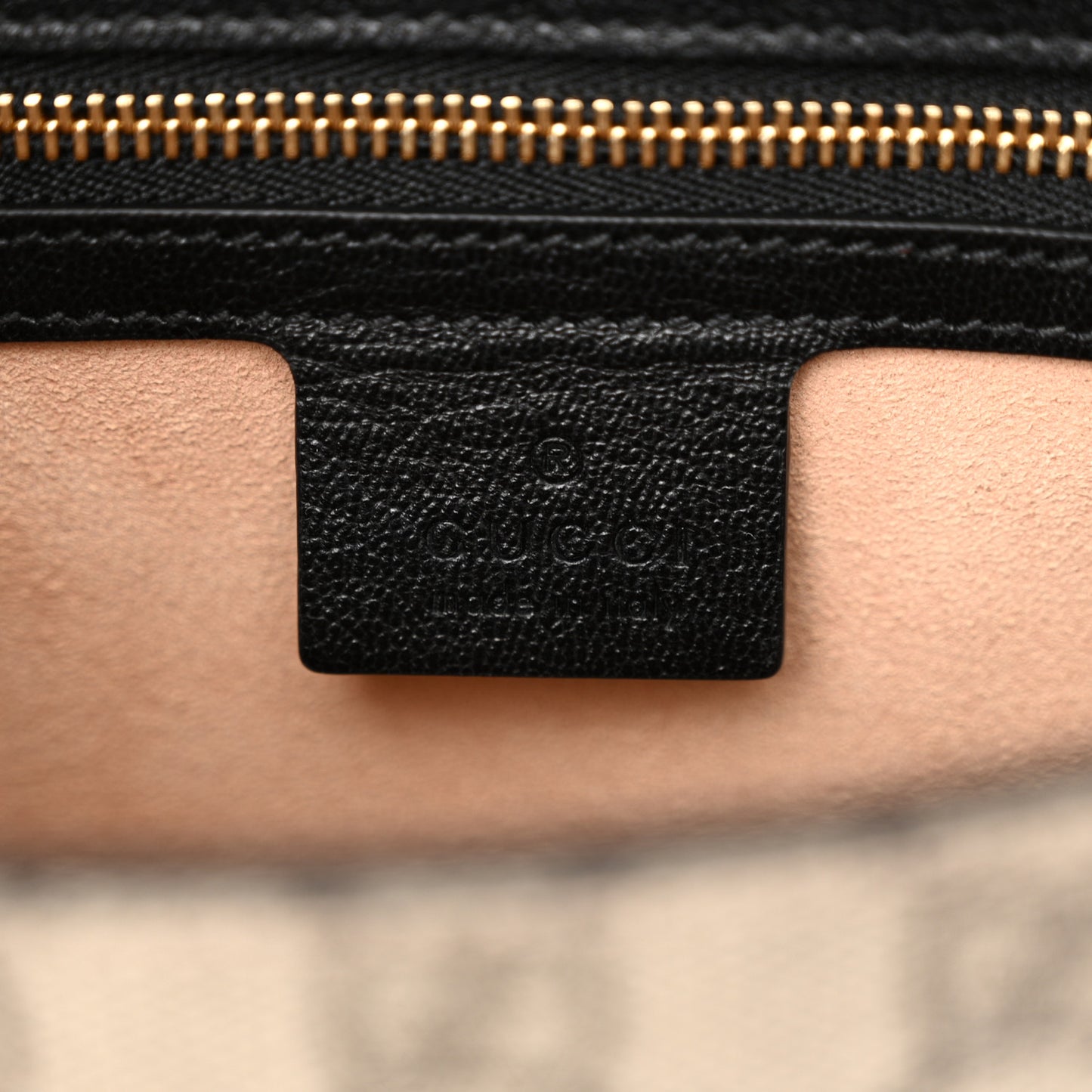 GG Supreme Monogram Calfskin Small Padlock Messenger Shoulder Bag Beige Black Cuir