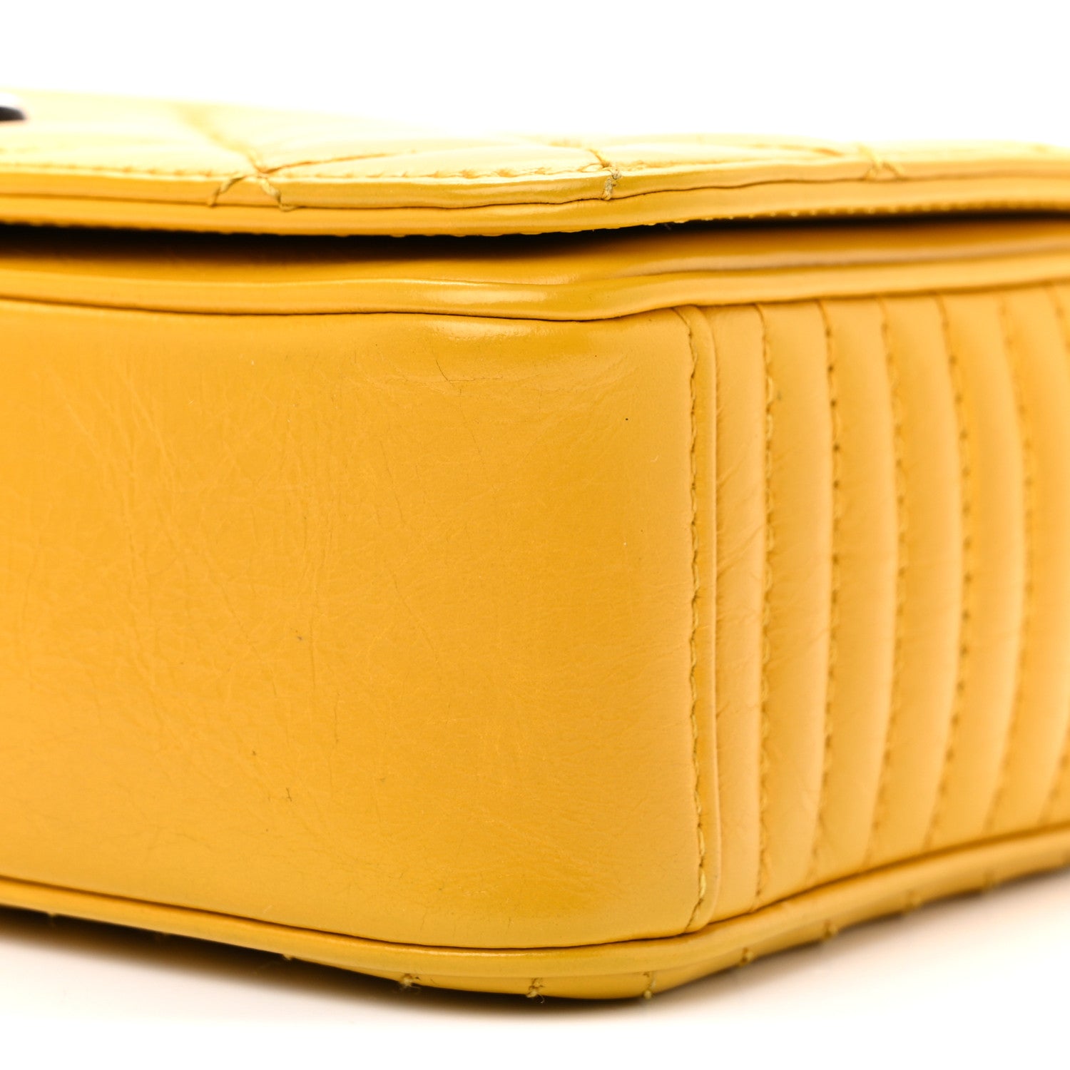 Chanel Glazed Calfskin Quilted Small Coco Boy Flap Yellow 10 of 10