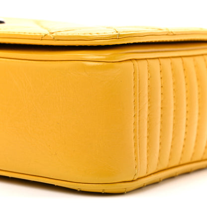 Chanel Glazed Calfskin Quilted Small Coco Boy Flap Yellow 10 of 10