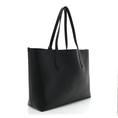 Burberry Grainy Calfskin Haymarket Colours Check Medium Zip Tote Black 4 of 22