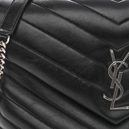 Saint Laurent Calfskin Y Quilted Monogram Medium Loulou Chain Satchel Black 11 of 12