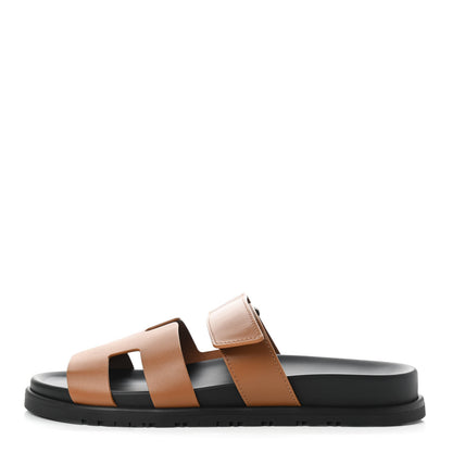 Hermes Calfskin Womens Chypre Sandals 40 Gold 1 of 10