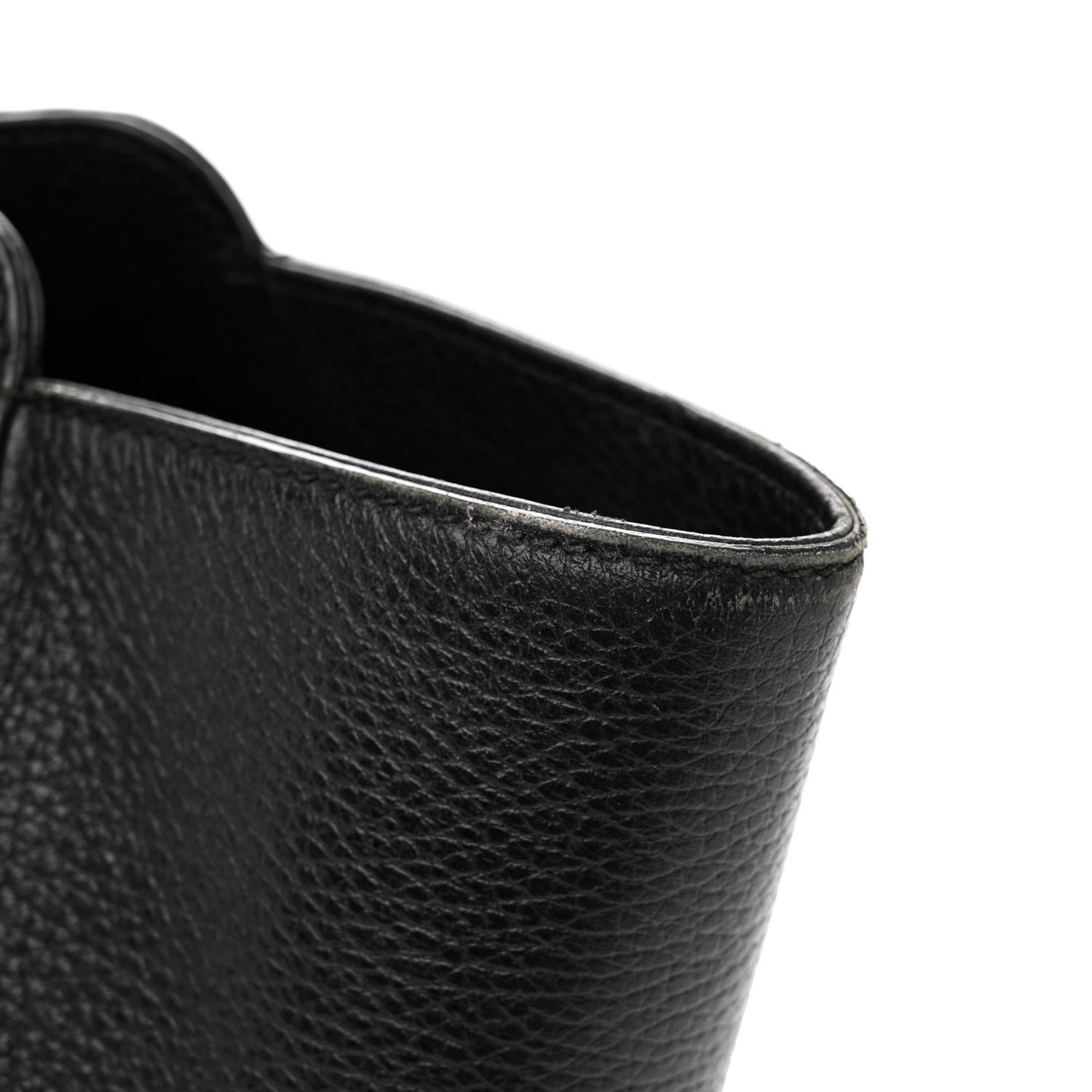 Pebbled Calfskin Medium Swing Tote Black