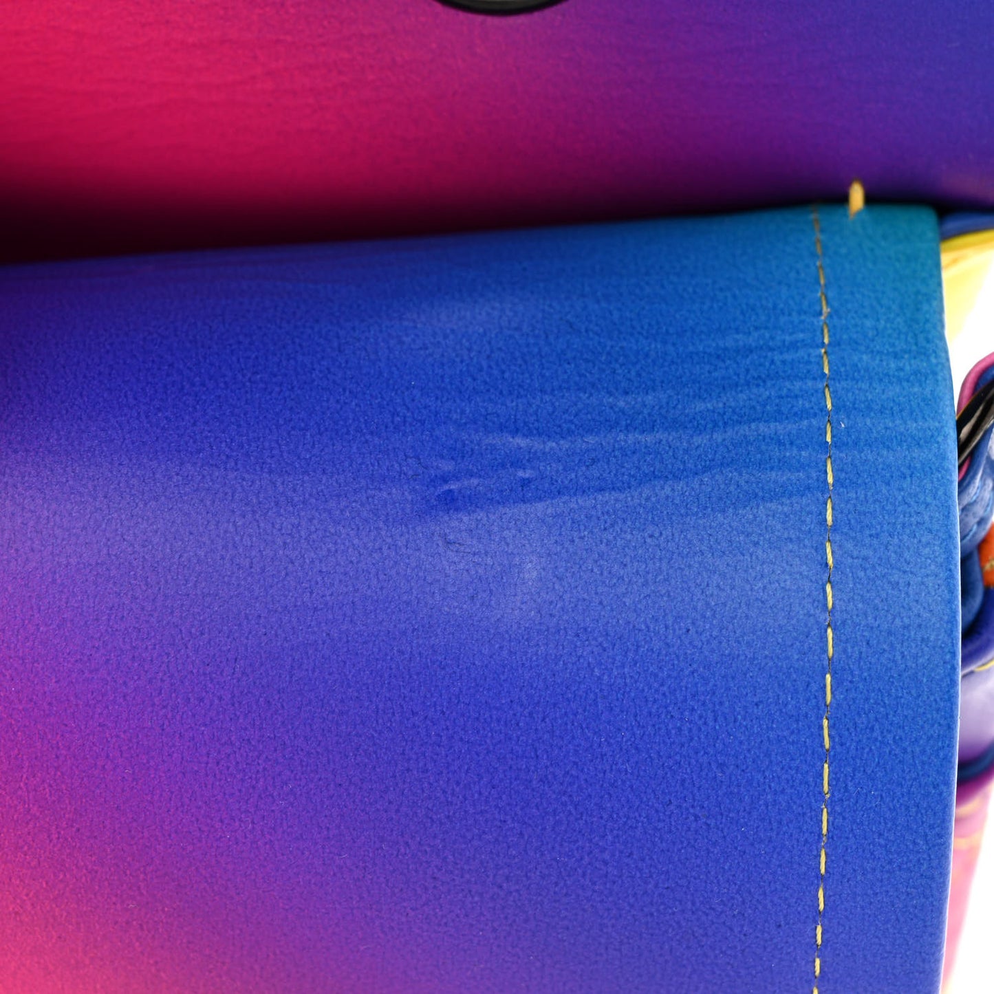 Calfskin Quilted Medium Rainbow Double Flap Multicolor