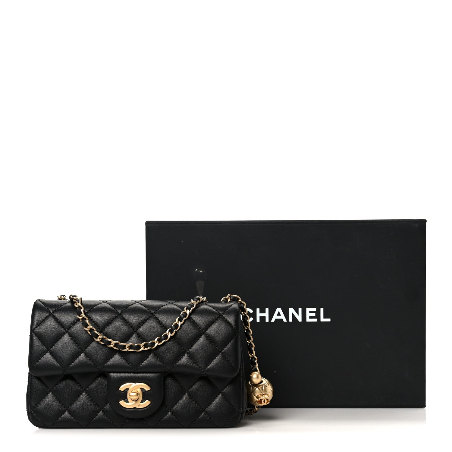 Chanel Lambskin Quilted Mini Rectangular Pearl Crush Flap Black 12 of 12